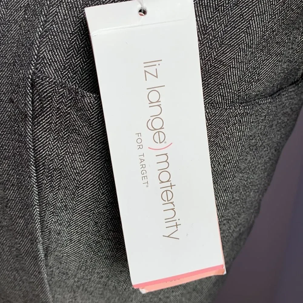 Liz Lange Maternity Full Panel Dress Pants Gray/ Black 6 - Picture 7 of 13
